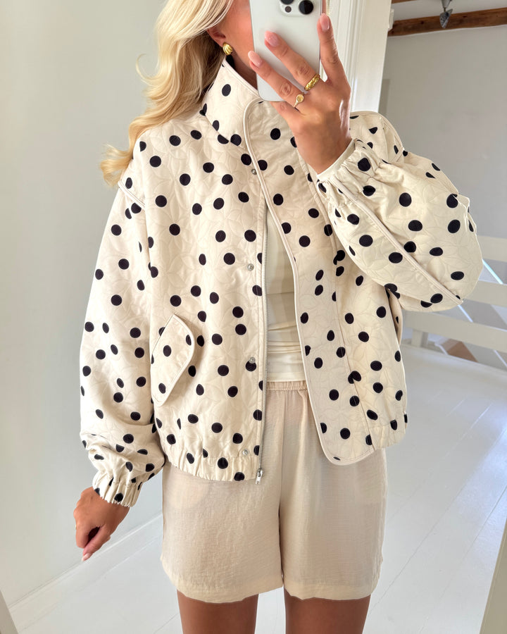 Y.A.S jakke fipa ls quilted pristine/black dots