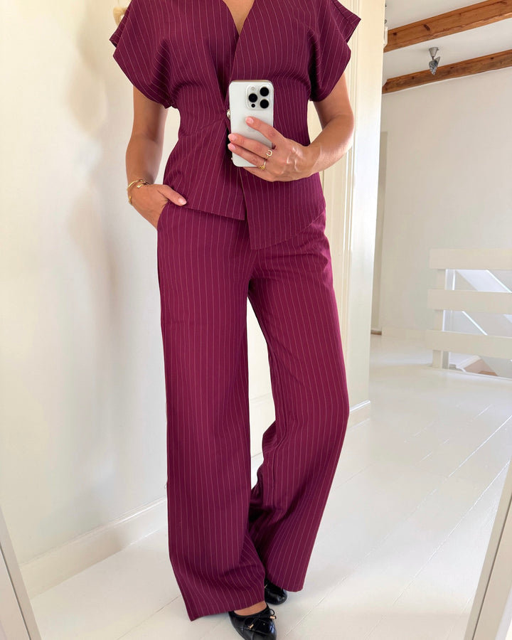 Sister's Point bukser verina-pa2 bordeaux/cream