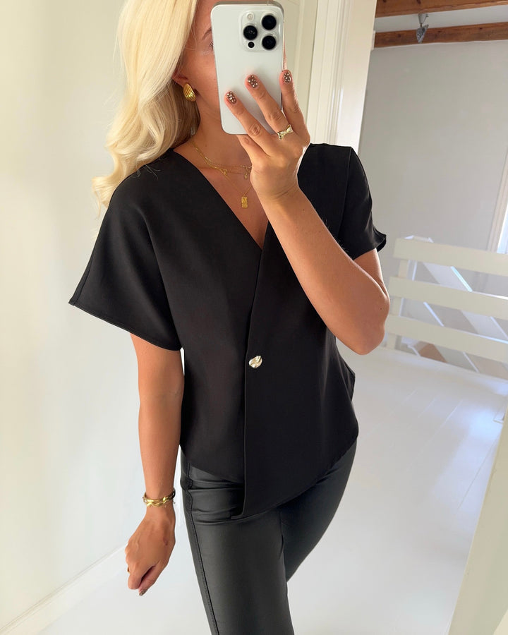 Vero Moda top sonja ss v-neck black