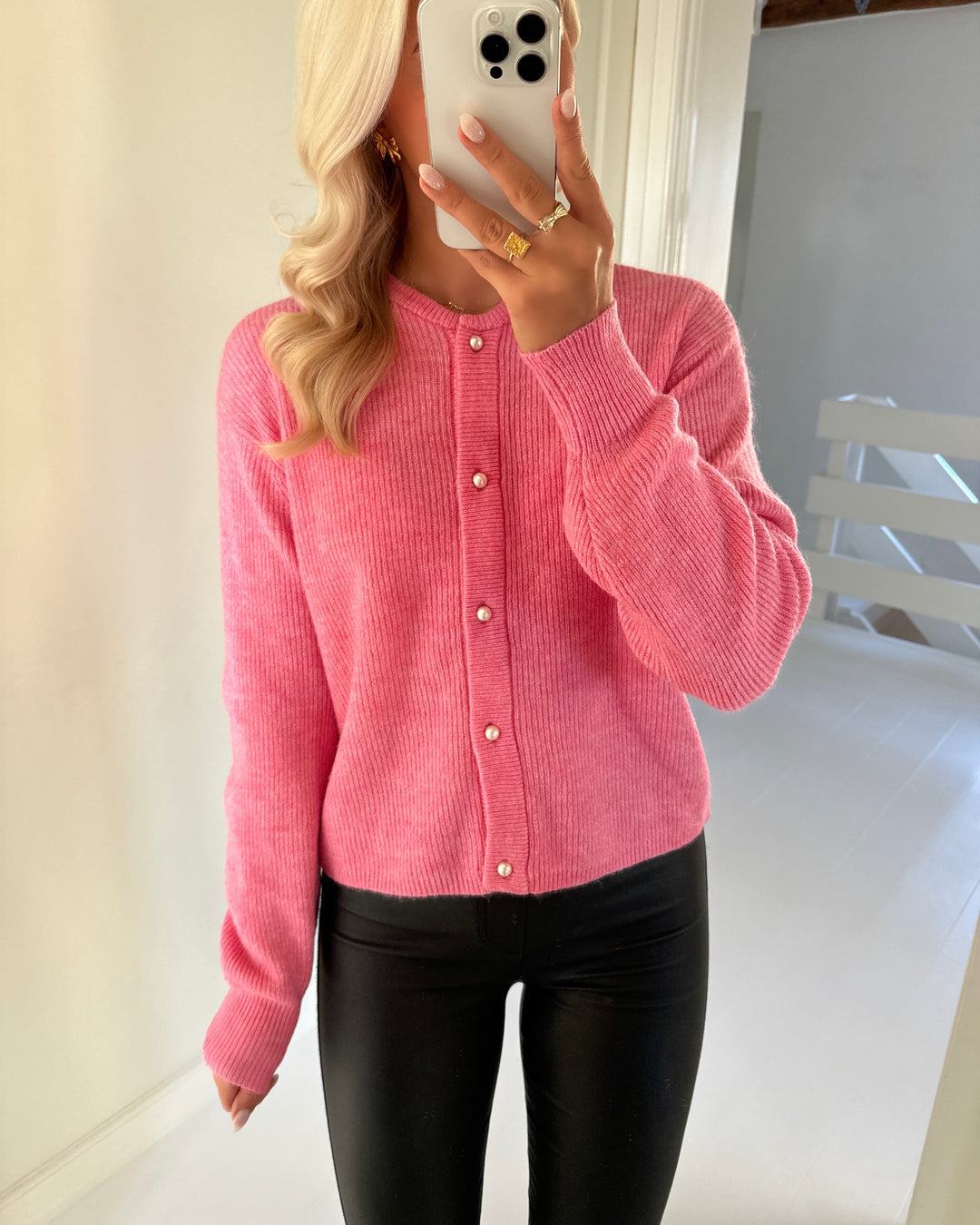 JDY cardigan lumi life ls button aurora pink/melange