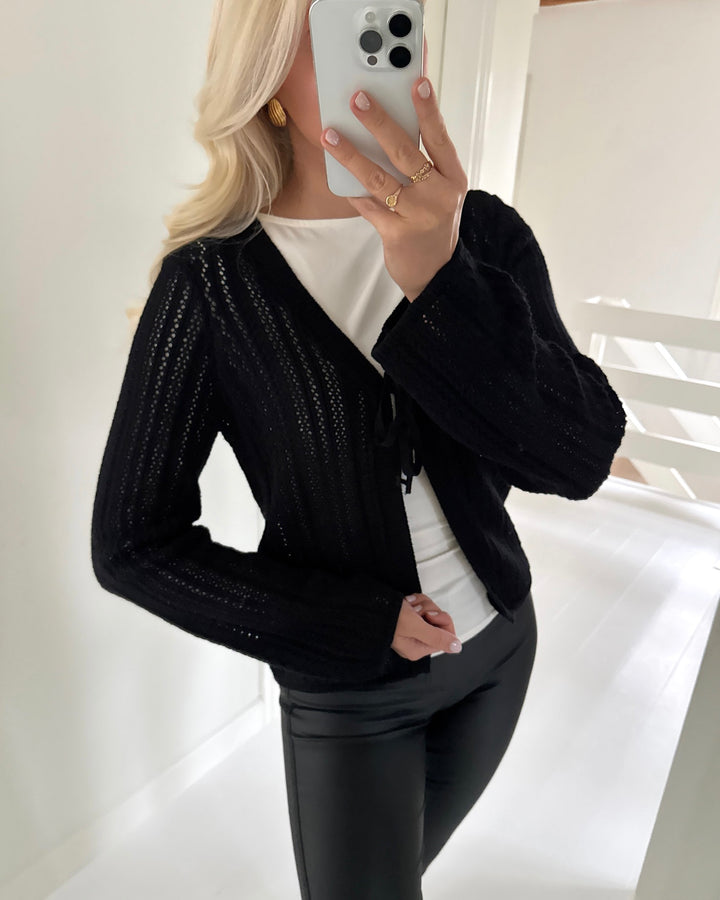 Pieces cardigan nuka ls knit black