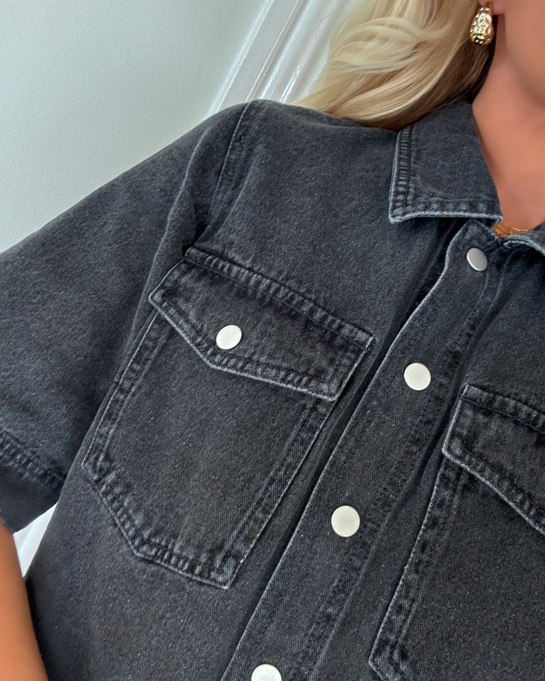 Only skjorte belle ss washed black