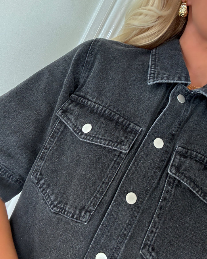 Only skjorte belle ss washed black