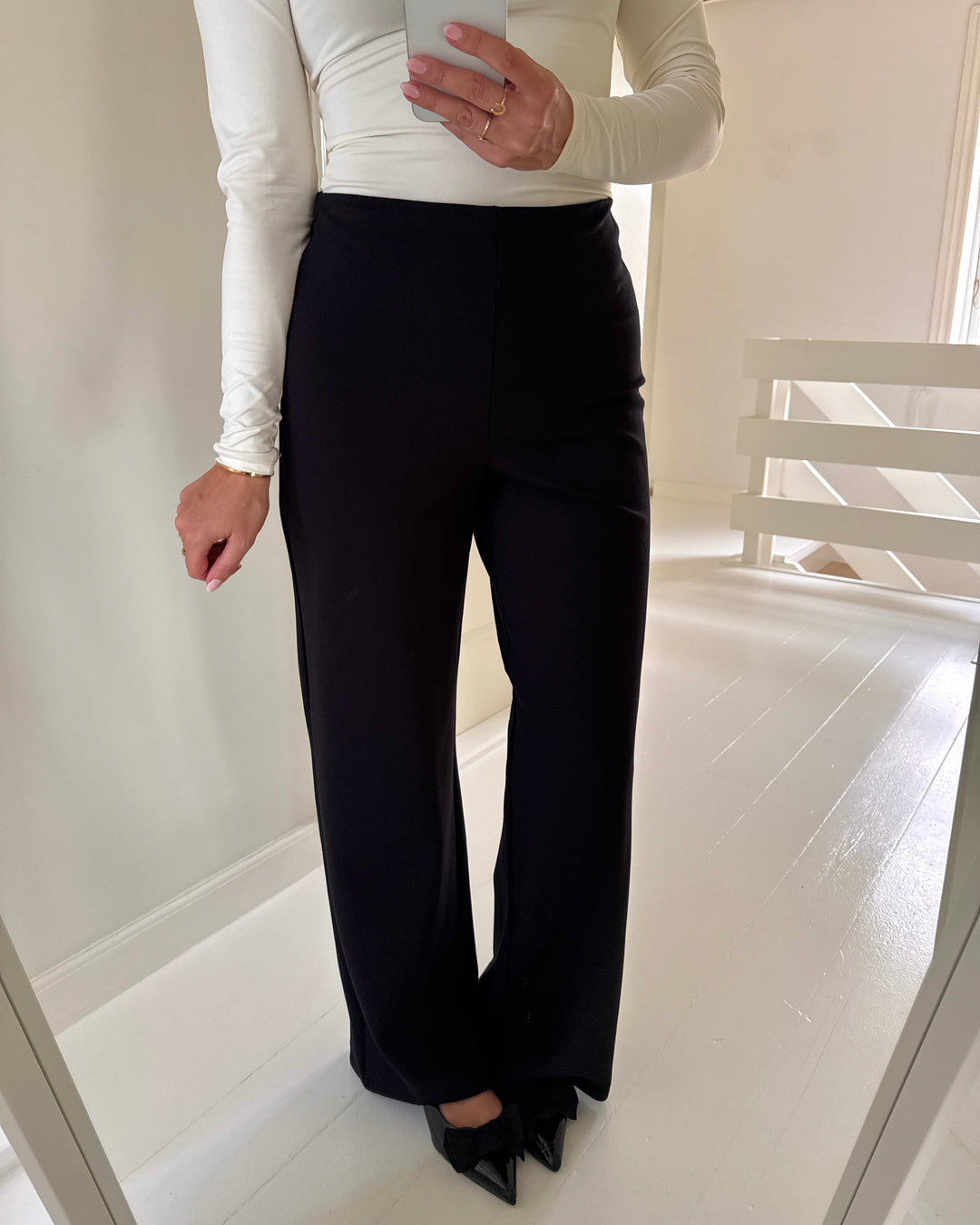 Pieces bukser gunhild hw wide black