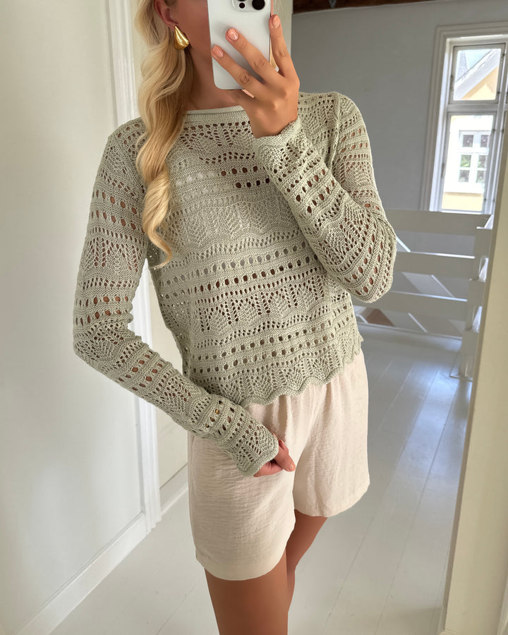 JDY bluse sun lay ls boatneck desert sage
