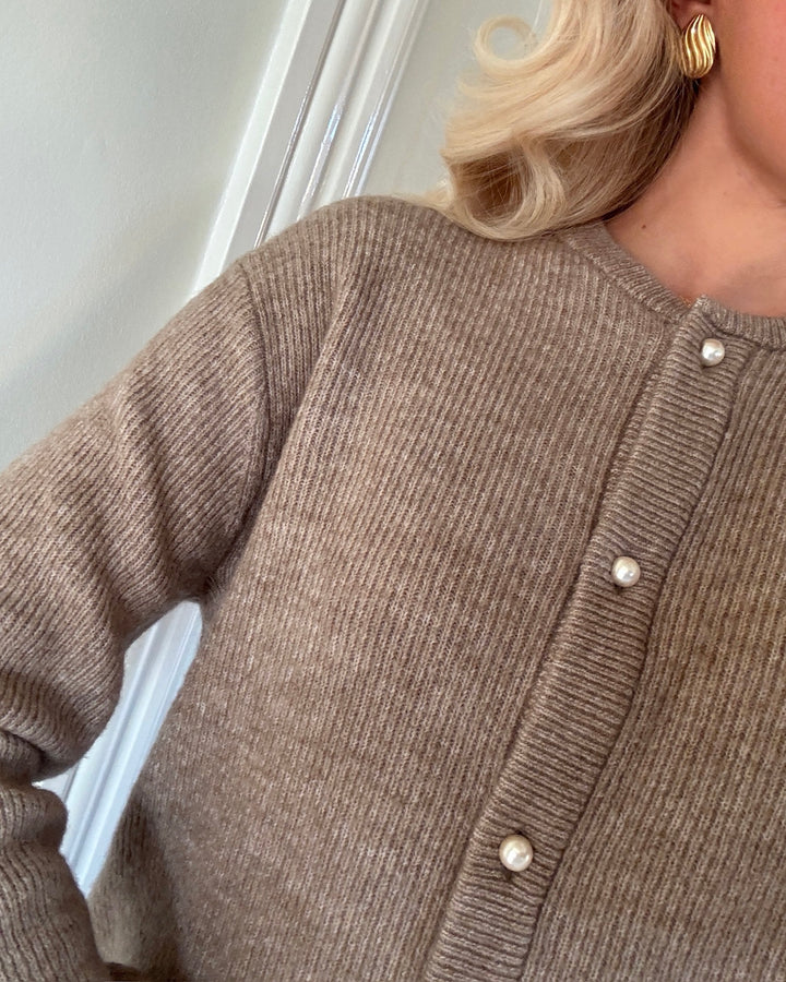 JDY cardigan lumi life ls button silver mink/melange