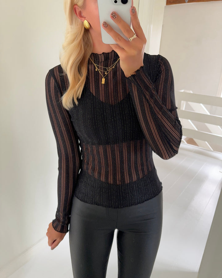 JDY bluse vivy ls lurex black/black lurex