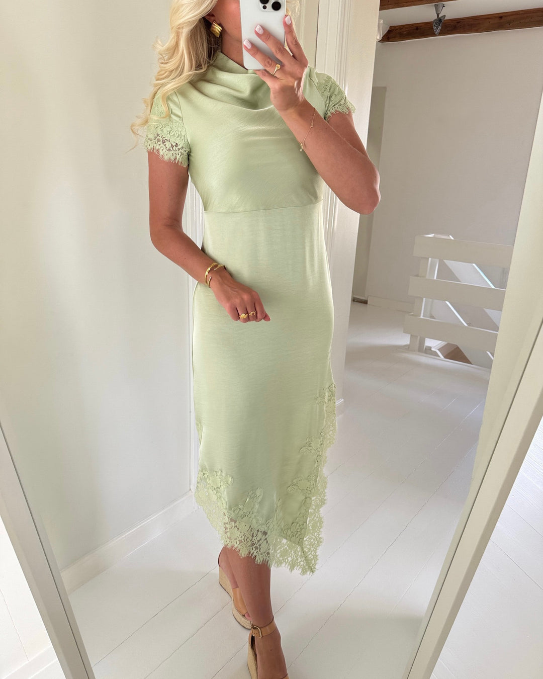 Vero Moda kjole rita cs lace maxi celadon green - FORUDBESTILLING LEV. UGE 23