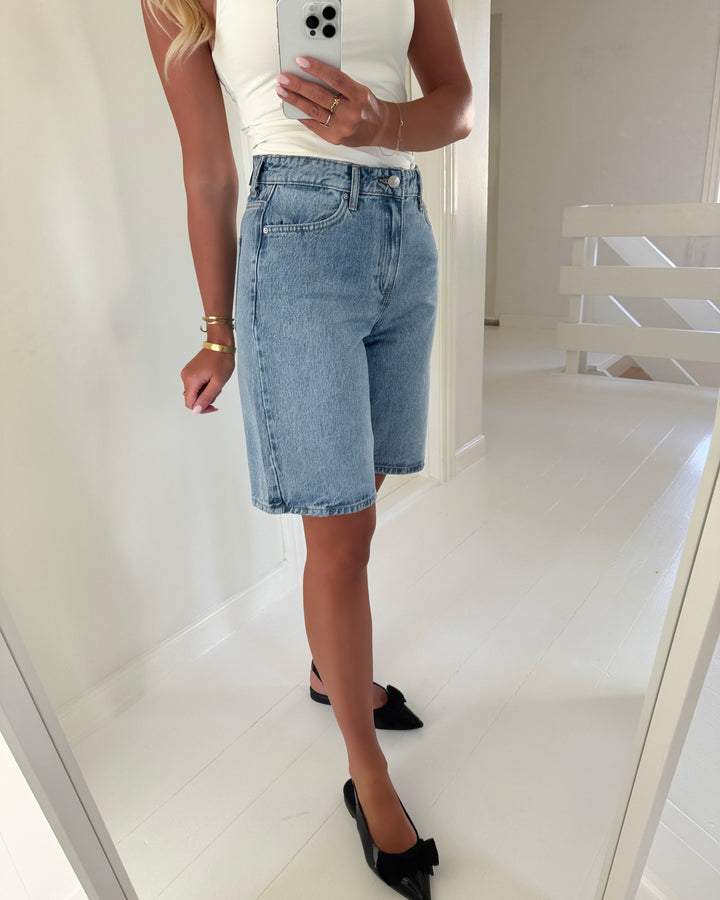 Only shorts sonny hw wide denim light blue denim