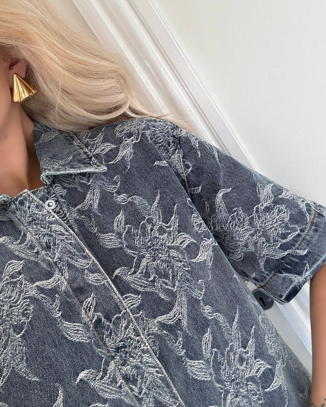 Y.A.S kjole flamera new ss denim shirt s. light blue denim