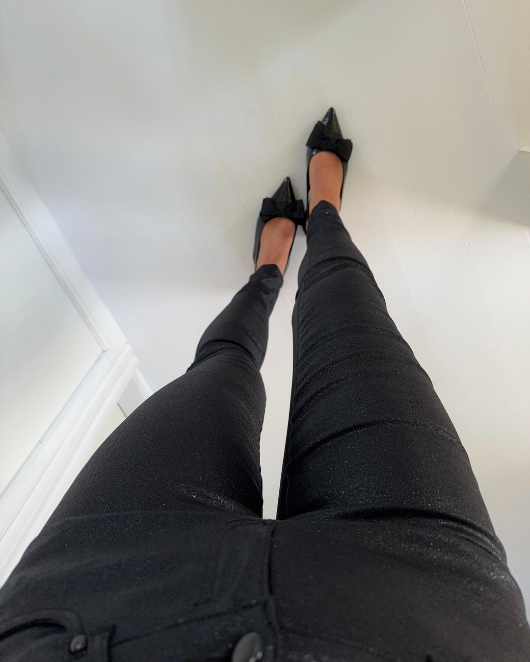 Vero Moda bukser seven slim glitter black