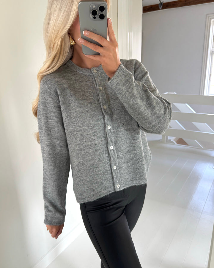 Only striktrøje simoni ls o-neck medium grey melange