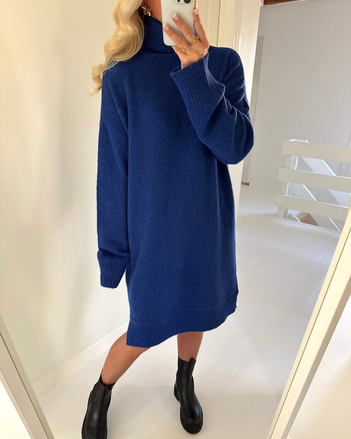 Vero Moda strikkjole aquarius ls rollneck short surf the web/w. melange