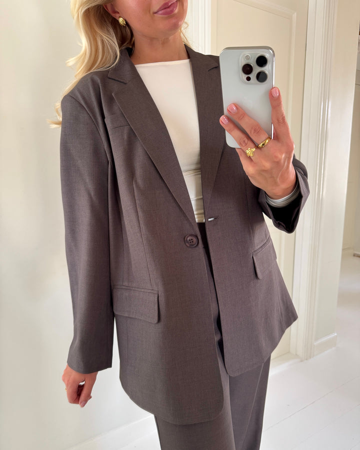 Only blazer linda ls boyfr mel chocolate torte/melange