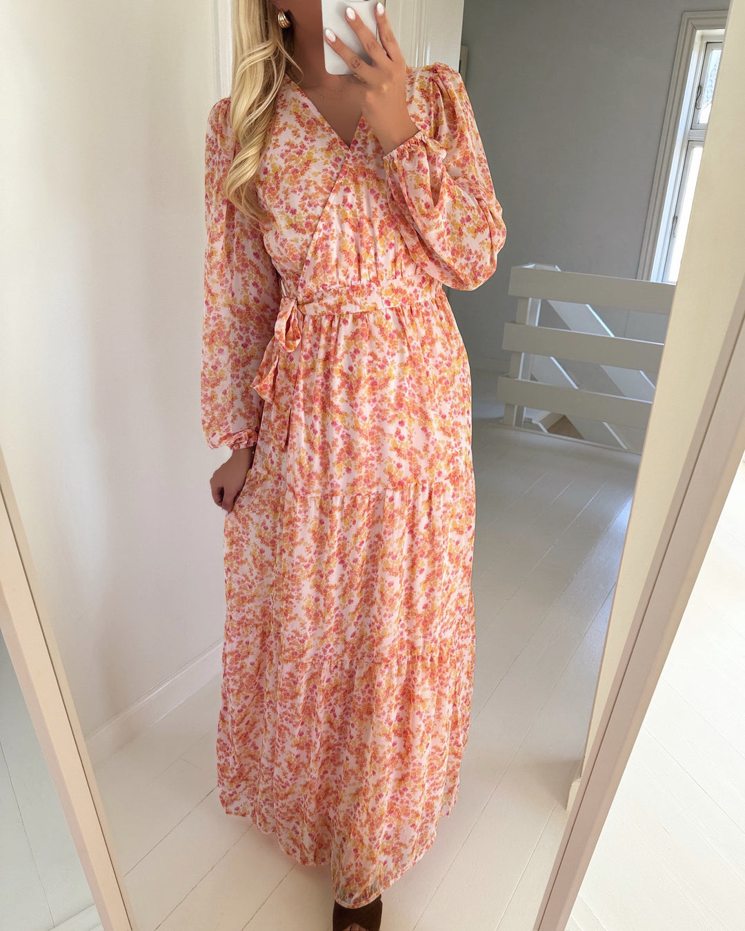 Aware by Vero Moda kjole audora ls long wrap barley pink/palma