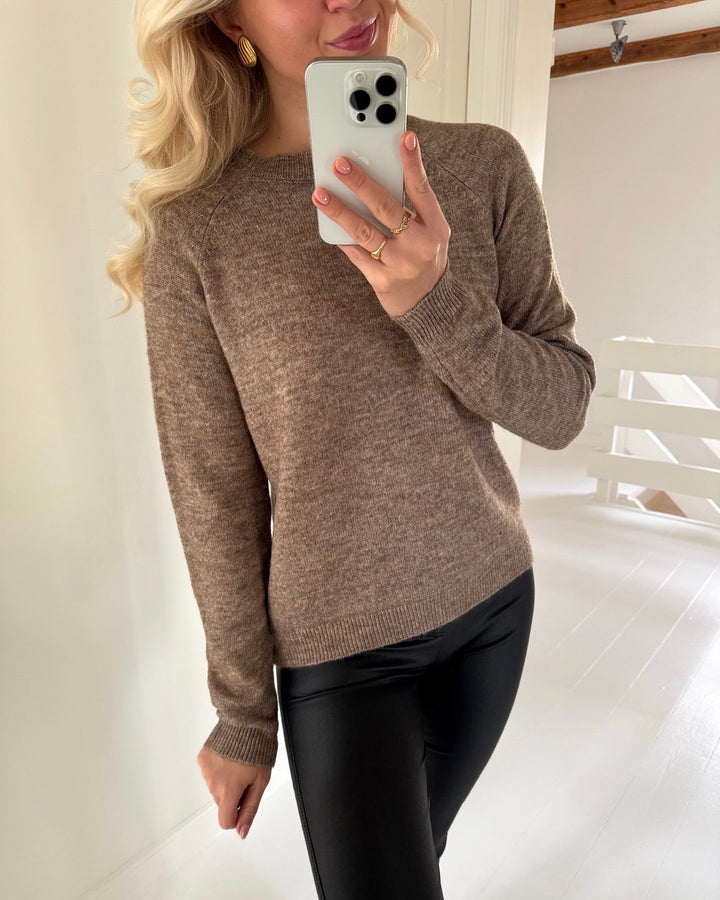 Pieces striktrøje juliana ls o-neck fossil