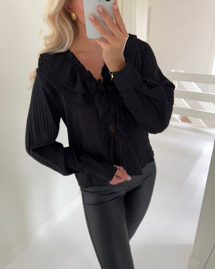 Vero Moda top kausa flounce ls black