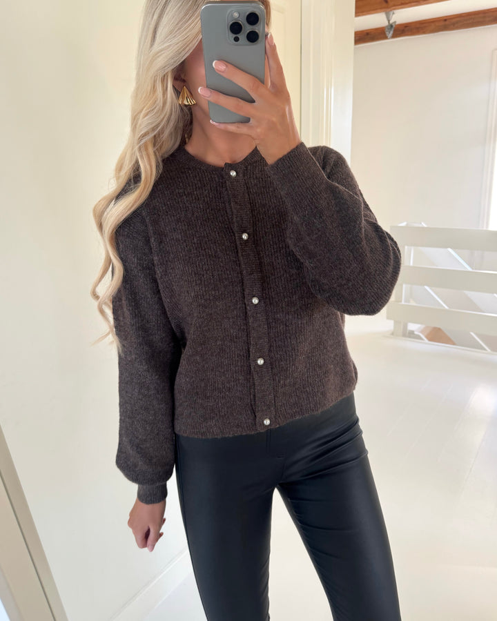 JDY cardigan lumi life ls button bracken/melange