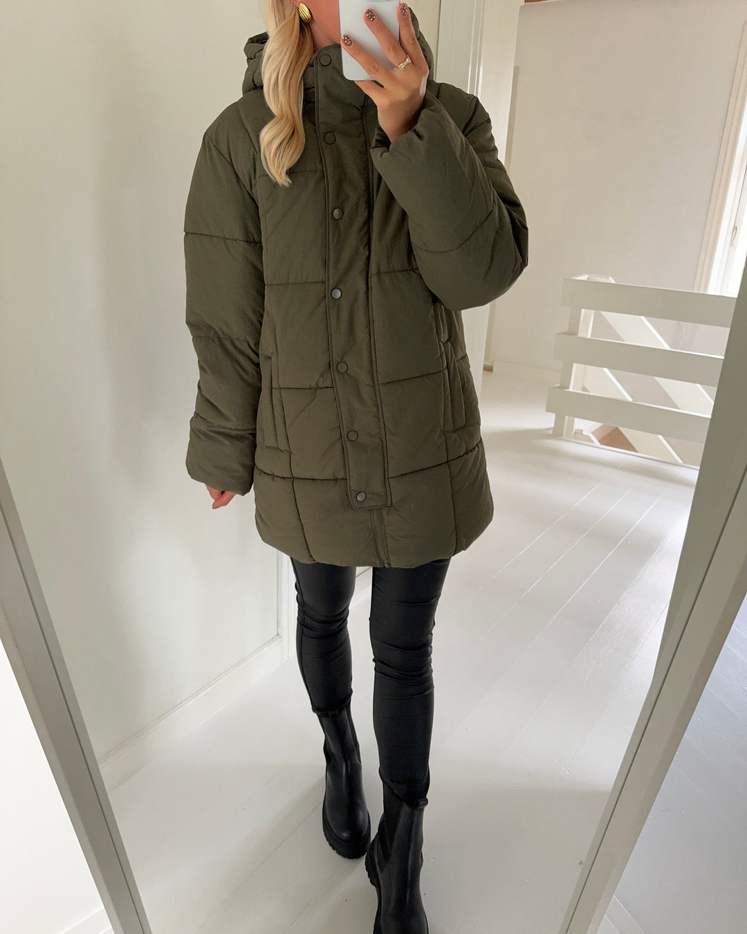 JDY jakke wonder long hood ivy green