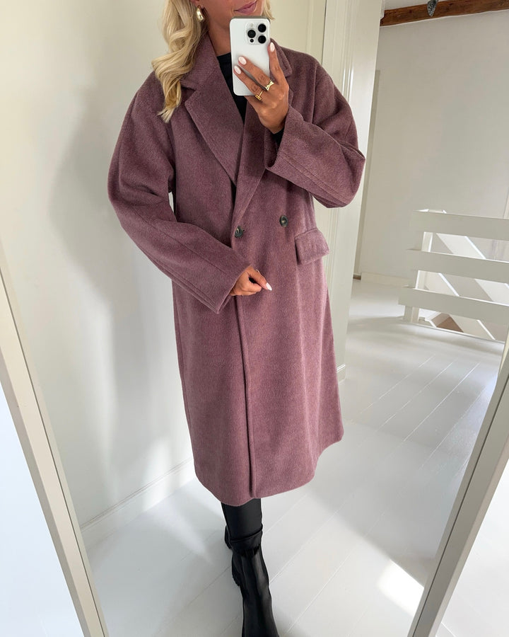 Vero Moda frakke lelea long rose brown/melange