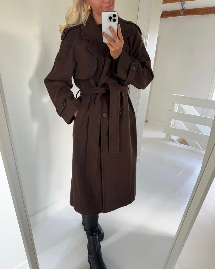 Only frakke dear-trillion long belt chocolate brown/melange