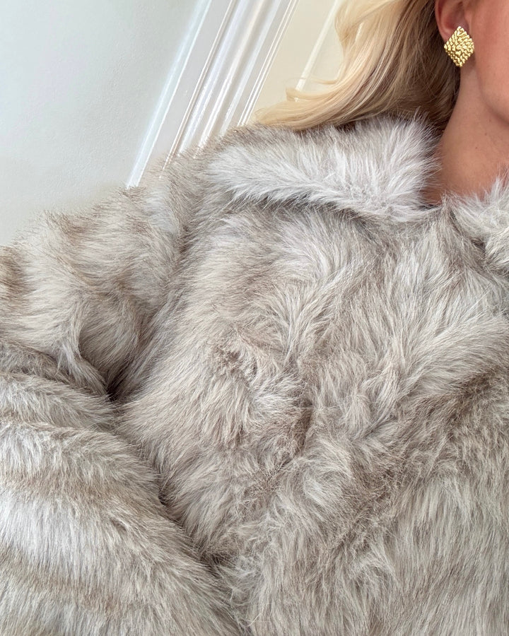 Y.A.S frakke paula ls long faux fur birch