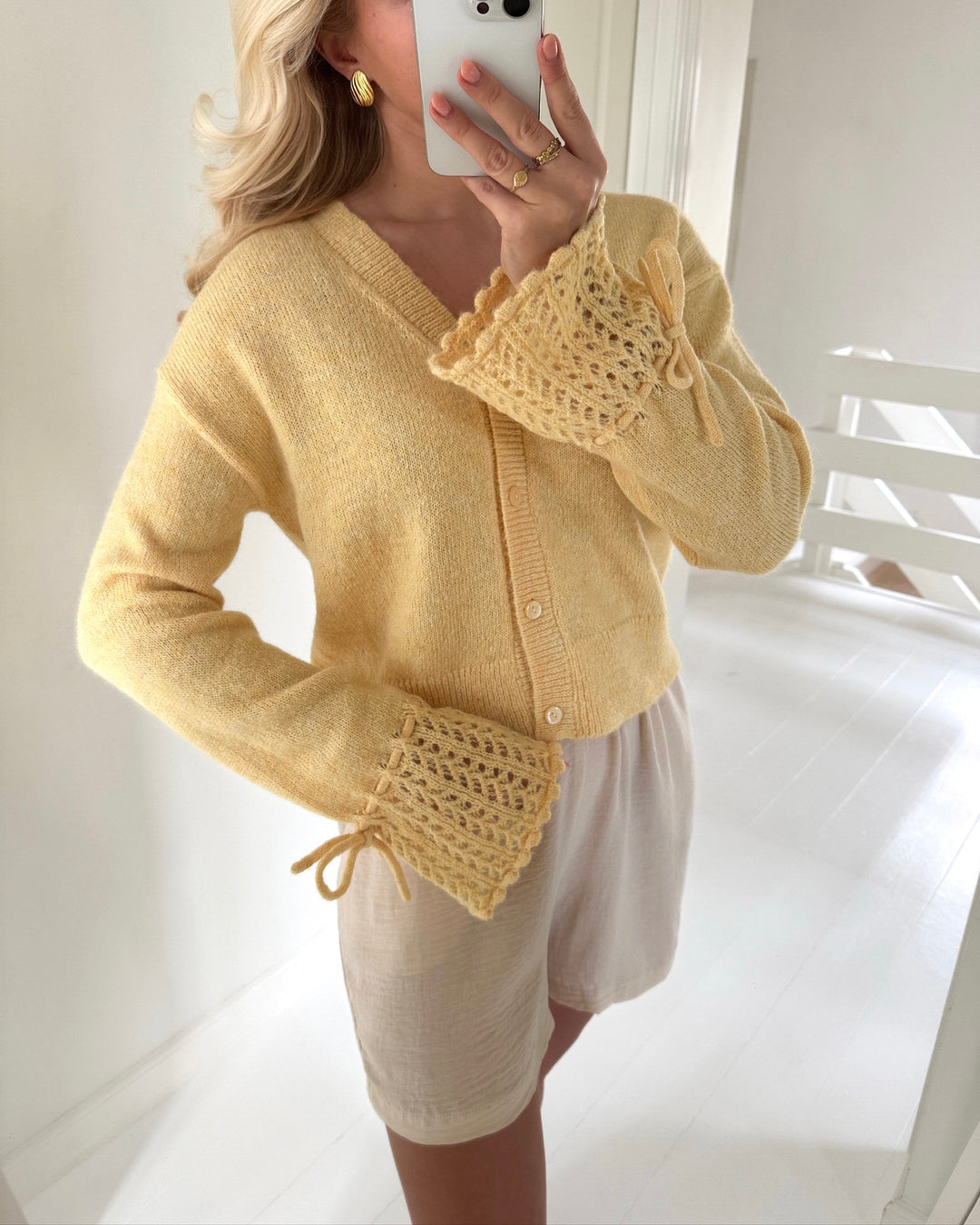 Pieces cardigan smilla ls knit french vanilla