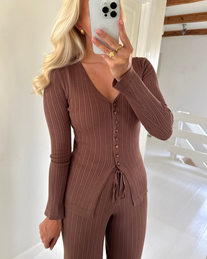 Vero Moda cardigan willow ls v-neck long cocoa brown