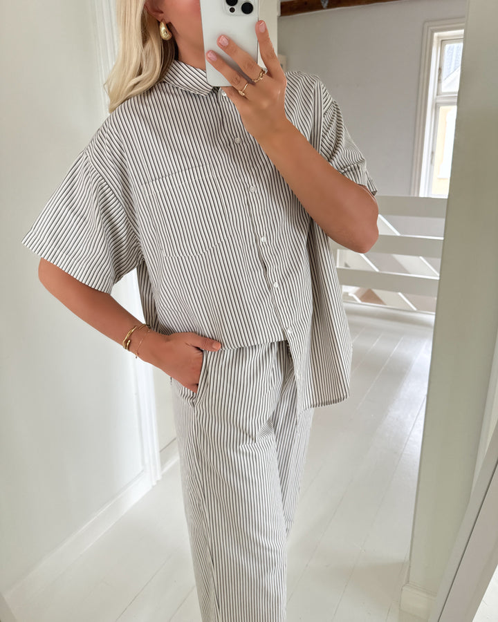 Pieces skjorte femme ss loose wvn d2d birch/delicioso