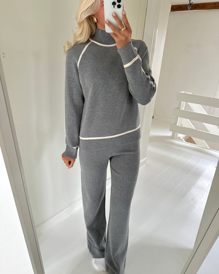 Vero Moda bukser gold nw contrast loose medium grey melange w. birch