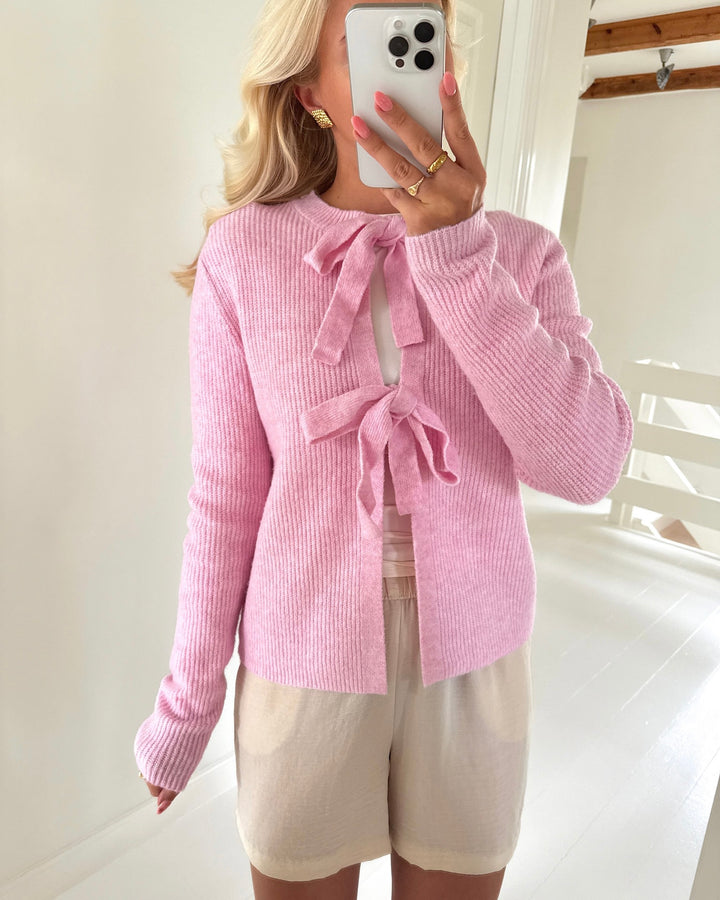 Pieces cardigan silly ls rev roseate spoonbill/melange