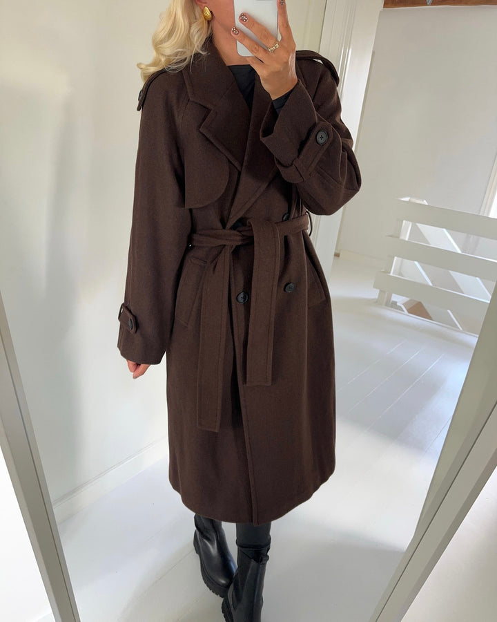 Only frakke dear-trillion long belt chocolate brown/melange