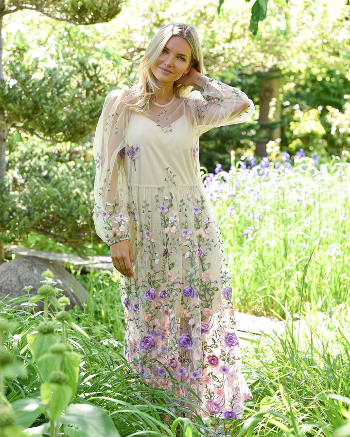 A-View kjole fuschia green/purple