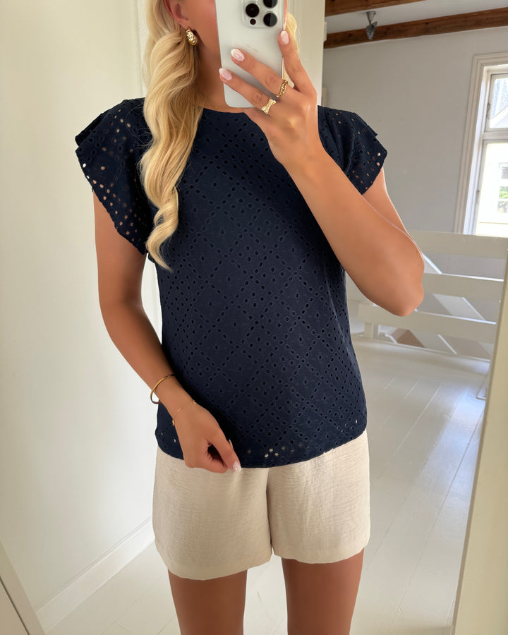 Vero Moda t-shirt tassa sl frill navy blazer