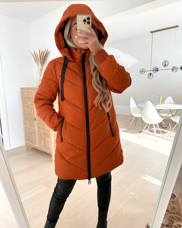 Skylar padded hood jacket bombay brown