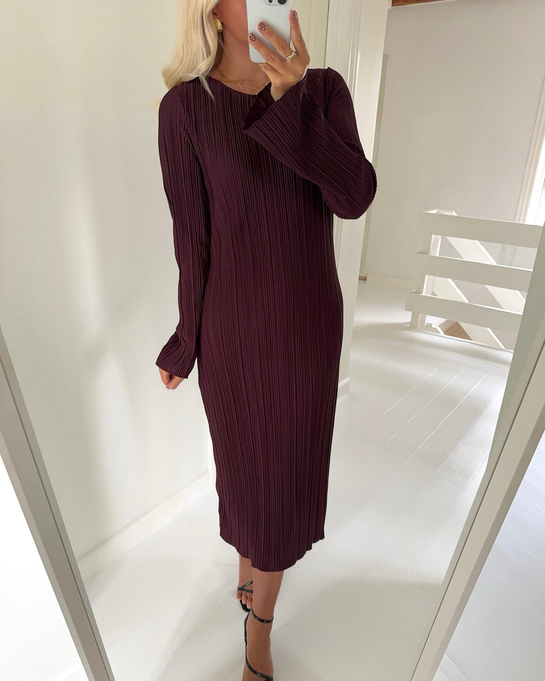 Only kjole pery ls long boat neck winetasting