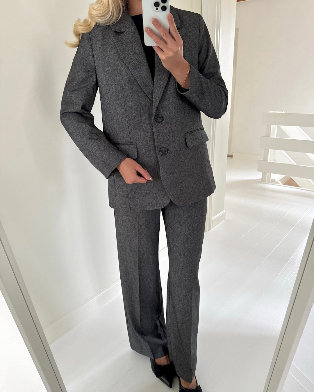 JDY blazer bloom siri ls black/white salt & pepper - FORUDBESTILLING LEV. UGE 5