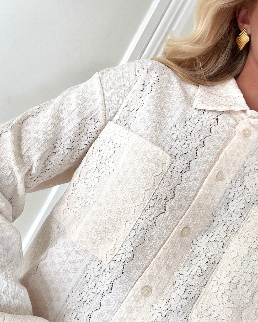 Vero Moda skjorte lizzie ls lace birch