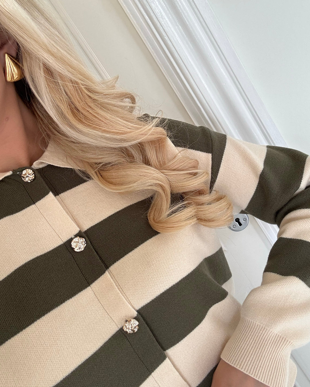 Pieces cardigan jassy polo knit sphagnum birch