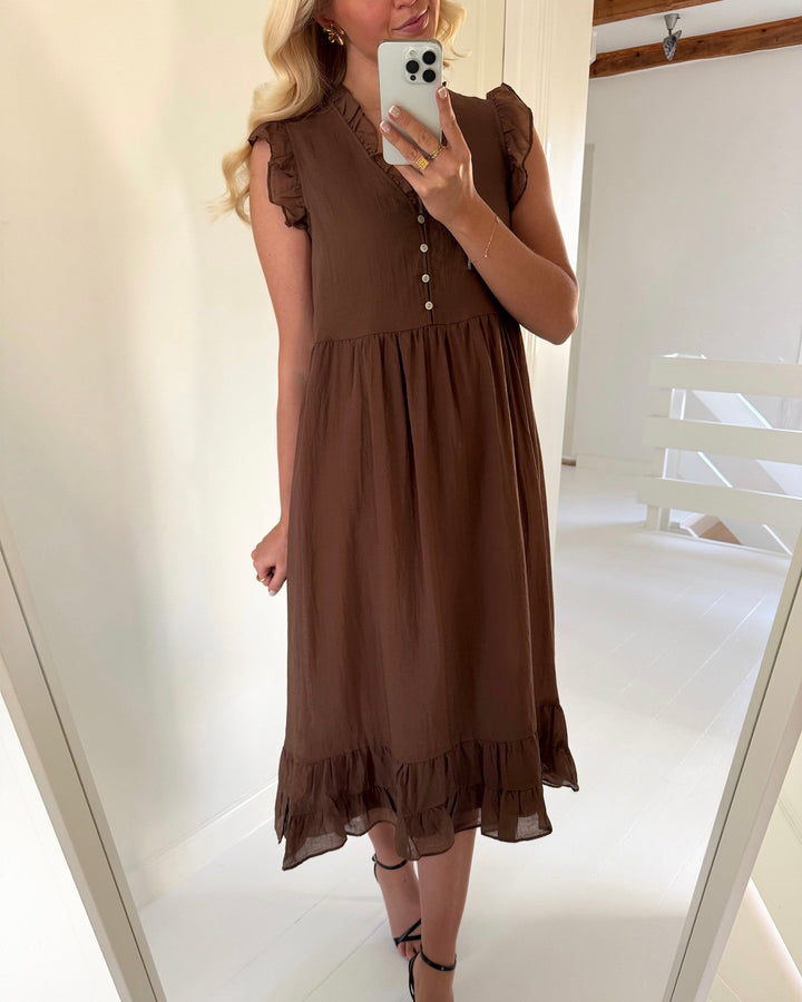 Vero Moda kjole madison sl frill toffee
