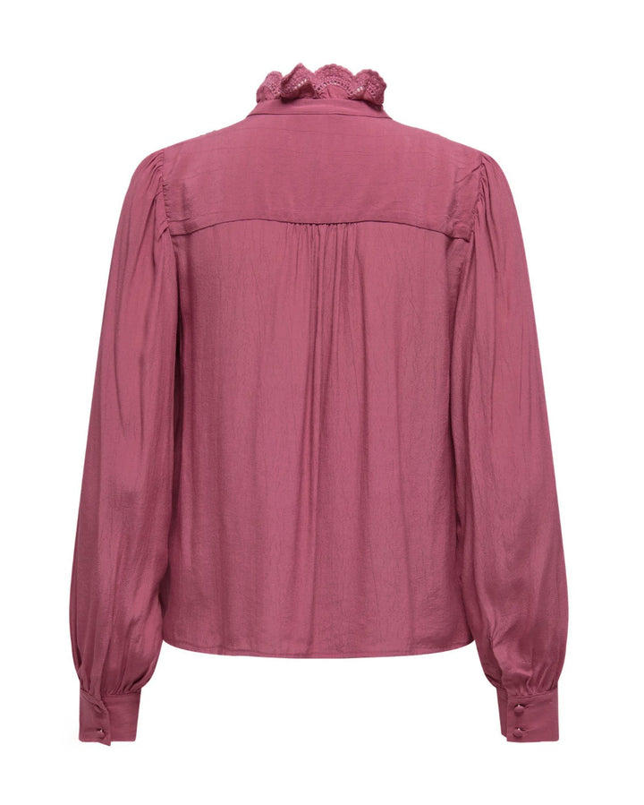 JDY skjorte amy ls frill rose wine