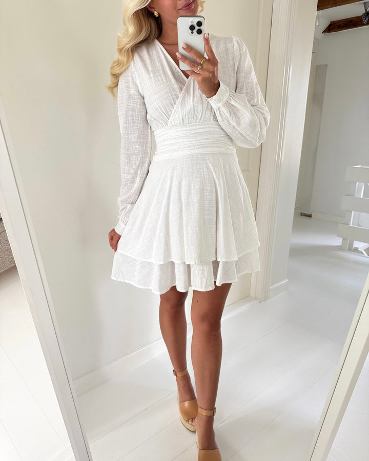 Vero Moda kjole mie polly ls short snow white