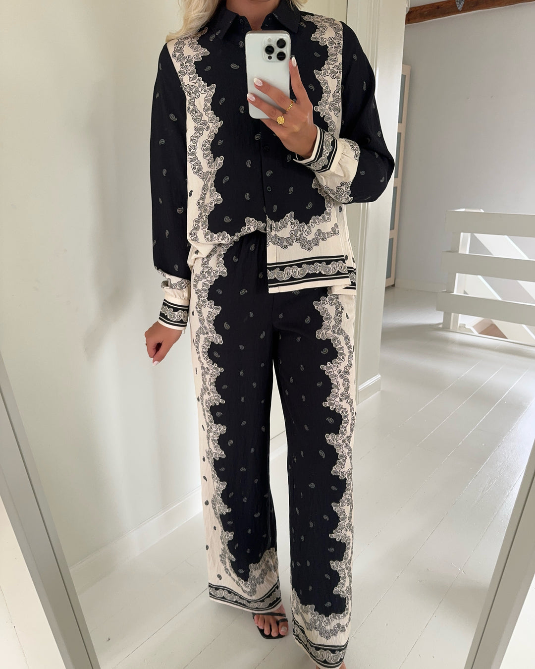 Y.A.S bukser trano hw black/trano print