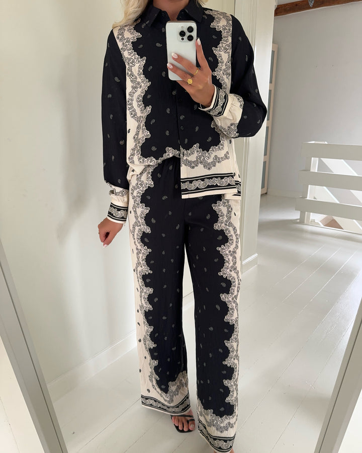 Y.A.S bukser trano hw black/trano print