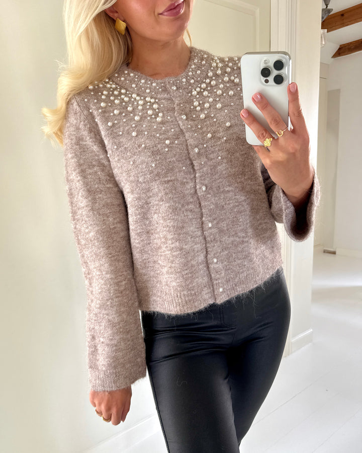 Only cardigan miggie ls o-neck pearl knit malt ball melange/fmop