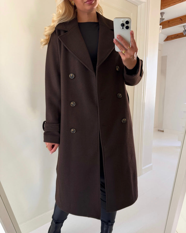 Vero Moda jakke fortunevega long chocolate torte melange