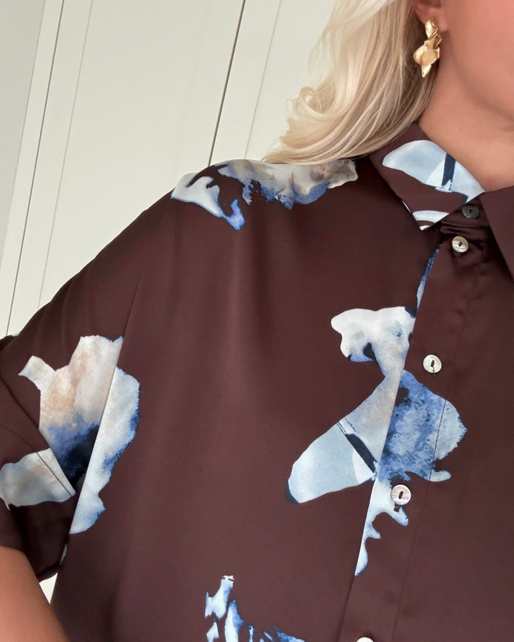 Love&Divine skjortekjole love1387-1 choco/blue