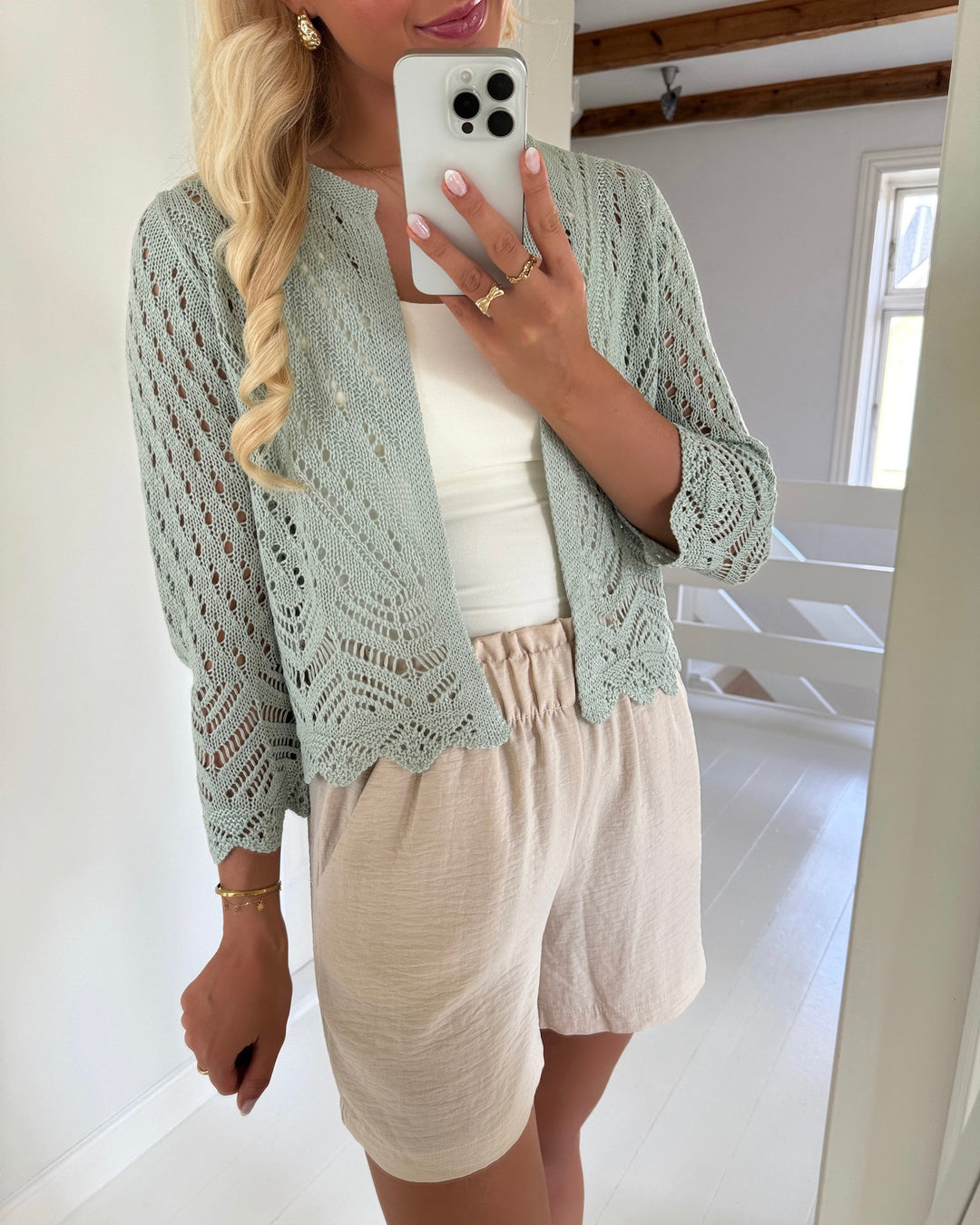 JDY cardigan sun 3/4 cropped jadeite