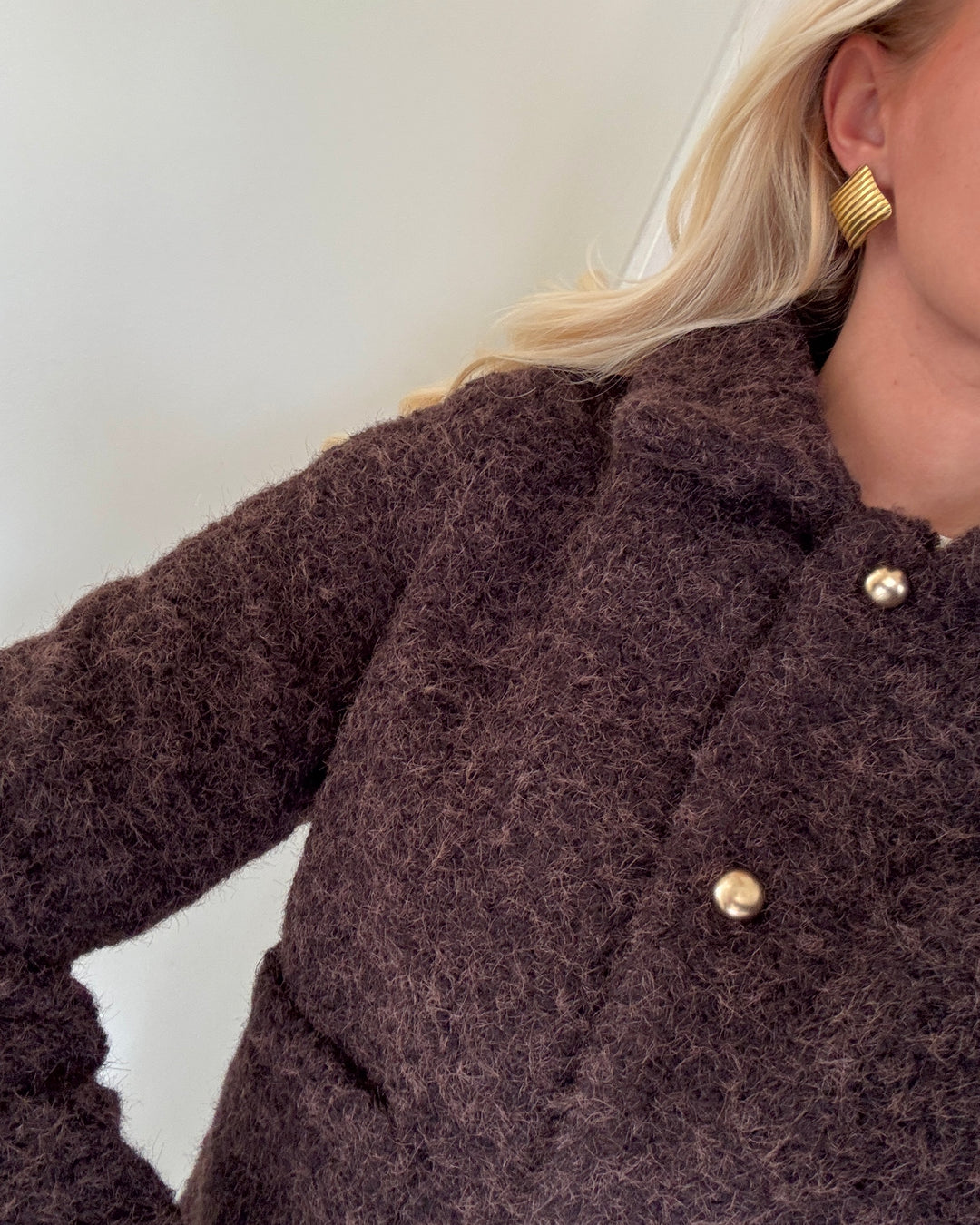 JDY jakke alexa boucle short chocolate torte