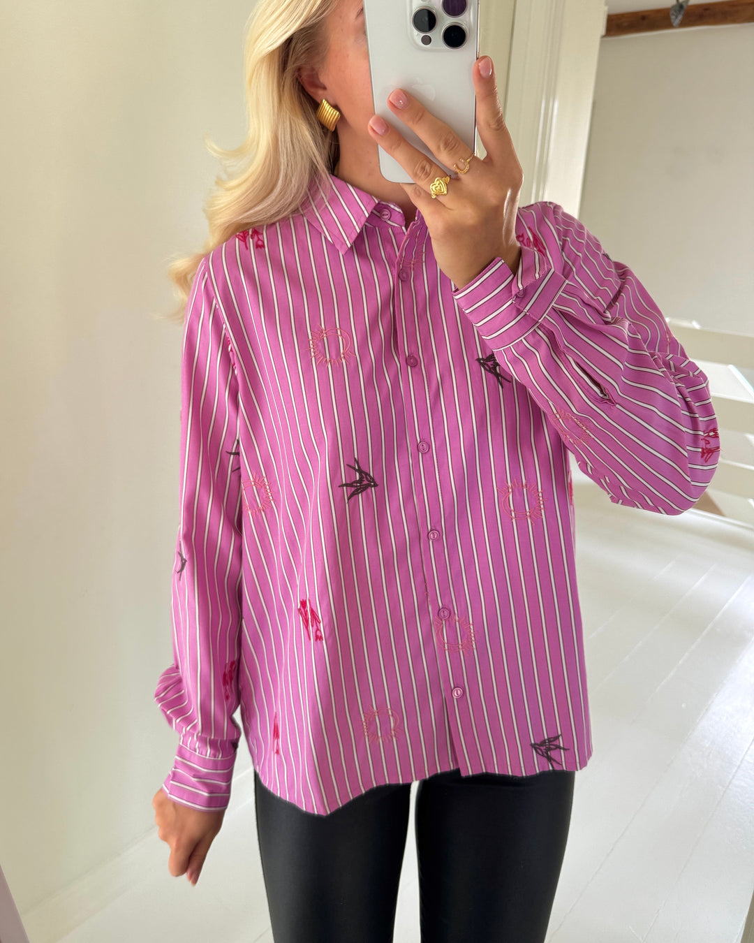 Sister's Point skjorte ibisa-sh5 rose stripes